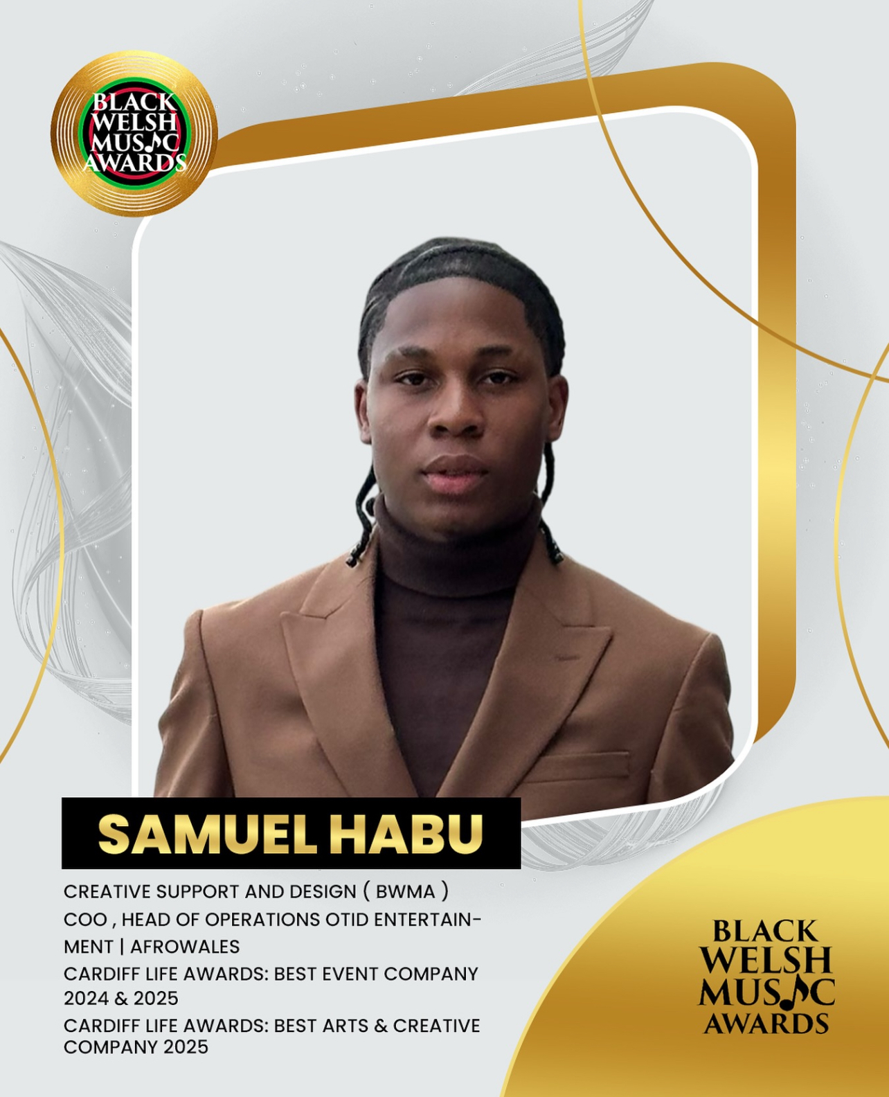 Samuel Habu Advisory Member A Black Welsh Music Awards Advisory Member